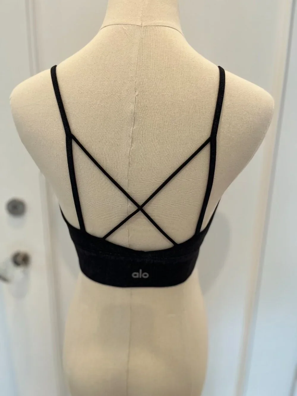 ALO Yoga blue/black strappy yoga top size small